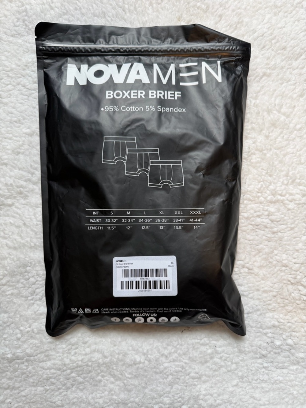 Fashion Nova Men Black Boxer Brief 3 Pack. New in Original Packaging
